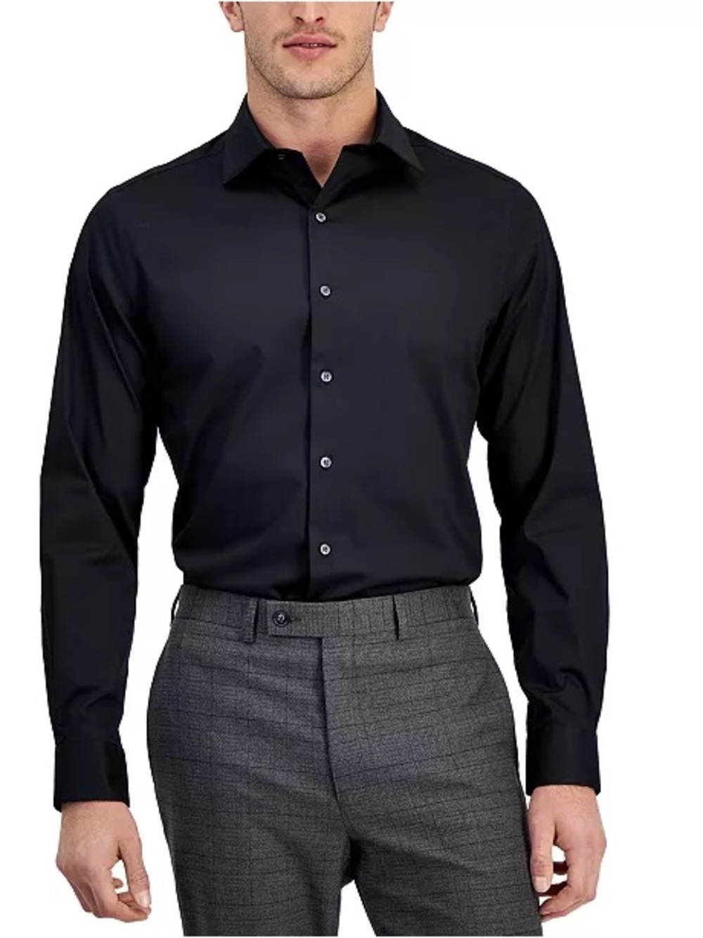 Alfani Black Men's Dress Shirt with Point Collar